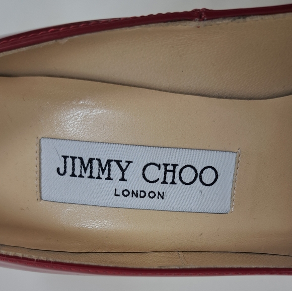 Jimmy Choo Women's Anouk Patent Red Leather Pumps 120 Italy Size 34 / 4US - Picture 3 of 16
